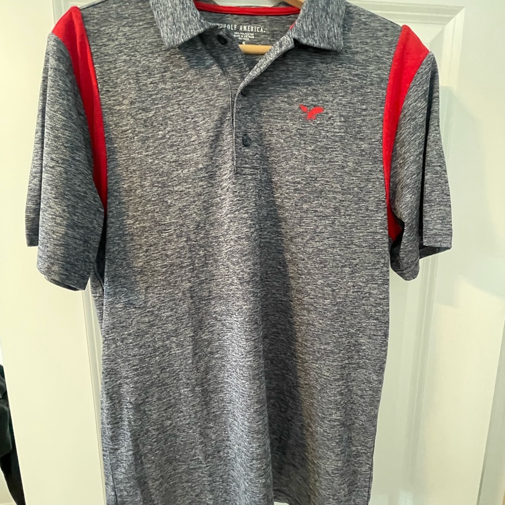 Gray and Red Polo Shirt